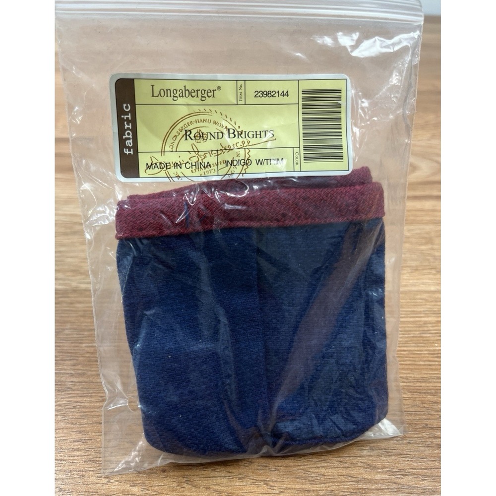 Longaberger Fabric Liner for Round Brights Basket Indigo 23982144‎ NEW